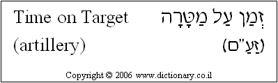 'Time on Target (artillery)' in Hebrew